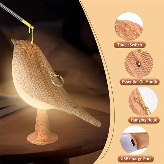 Trådlös LED Fågelnattlampa